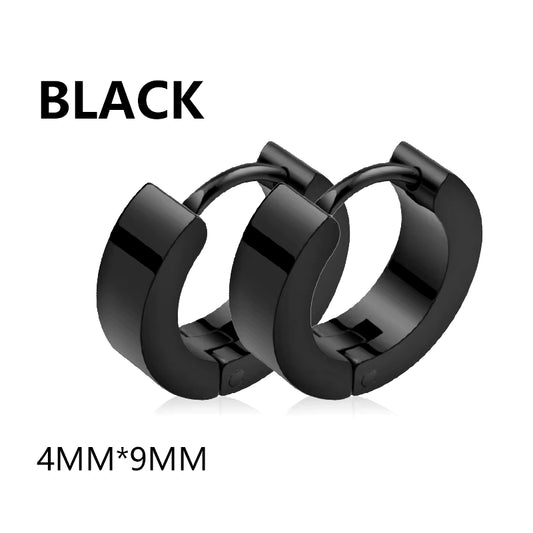 1 Pairs Multi Types Unisex Black Gold Color Stainless Steel Earring for Women Men Punk Gothic Piercing Fake Earrings Jewelry
