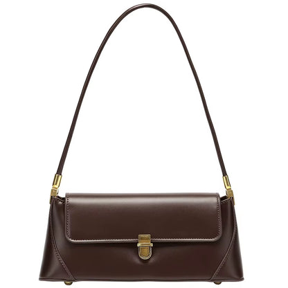 Armpit Bag Retro Niche Design High-End Solid Color One-Shoulder Portable Genuine Leather Women'S Bag Spring and Summer Versatile