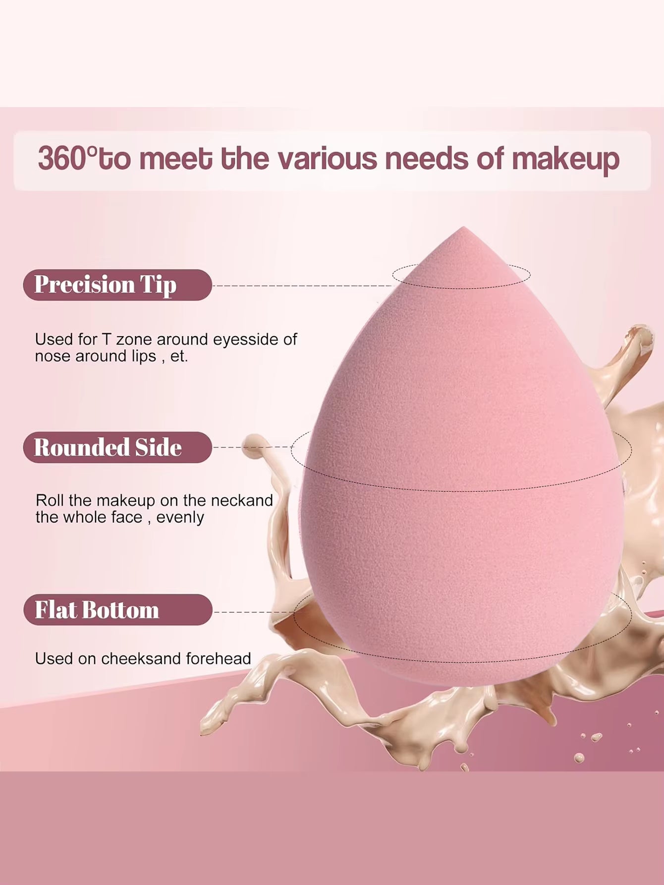 4/8 Foundation Blender; Cosmetics Sponge; Smooth Foundation; Concealing Beauty Sponge; Makeup Blender;