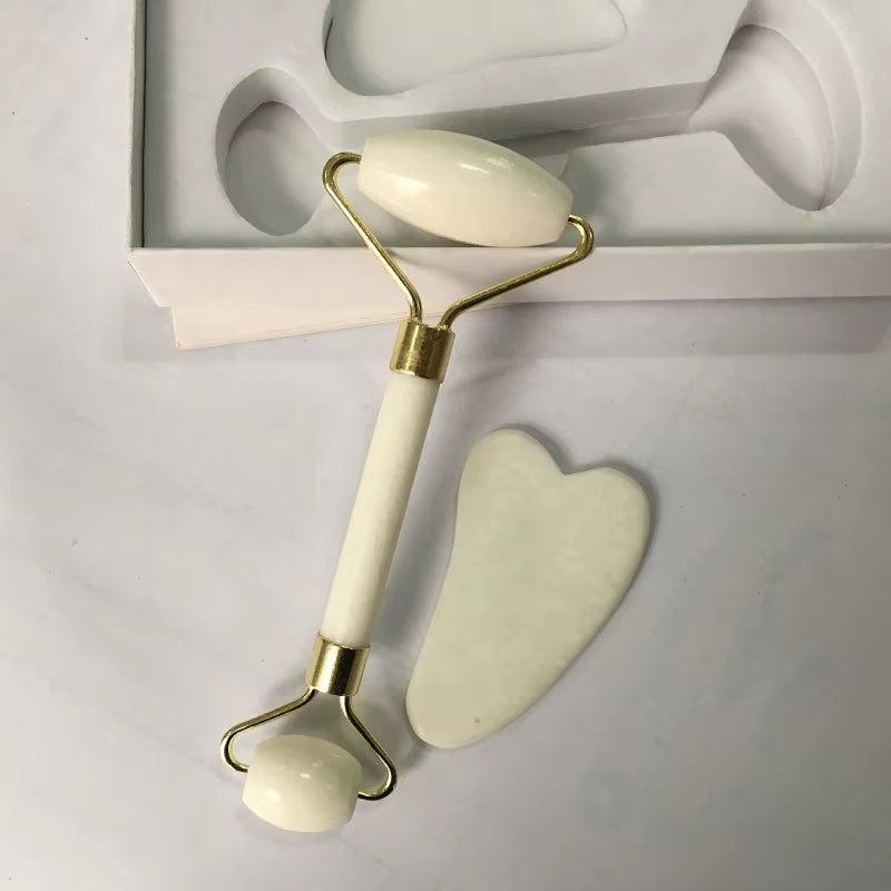 2PCS Gua Sha Facial Stone Roller for Face Stone Gowoman Gousha Tool Stone for the Face Roller Massager Gua Sha Visage LBHL07
