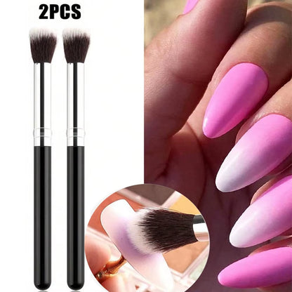 1Pc French Nail Brush 16CM Crescent Oblique French Tip Brush Silver Black Handle French Painting Drawing Tools Nail Art Supplies