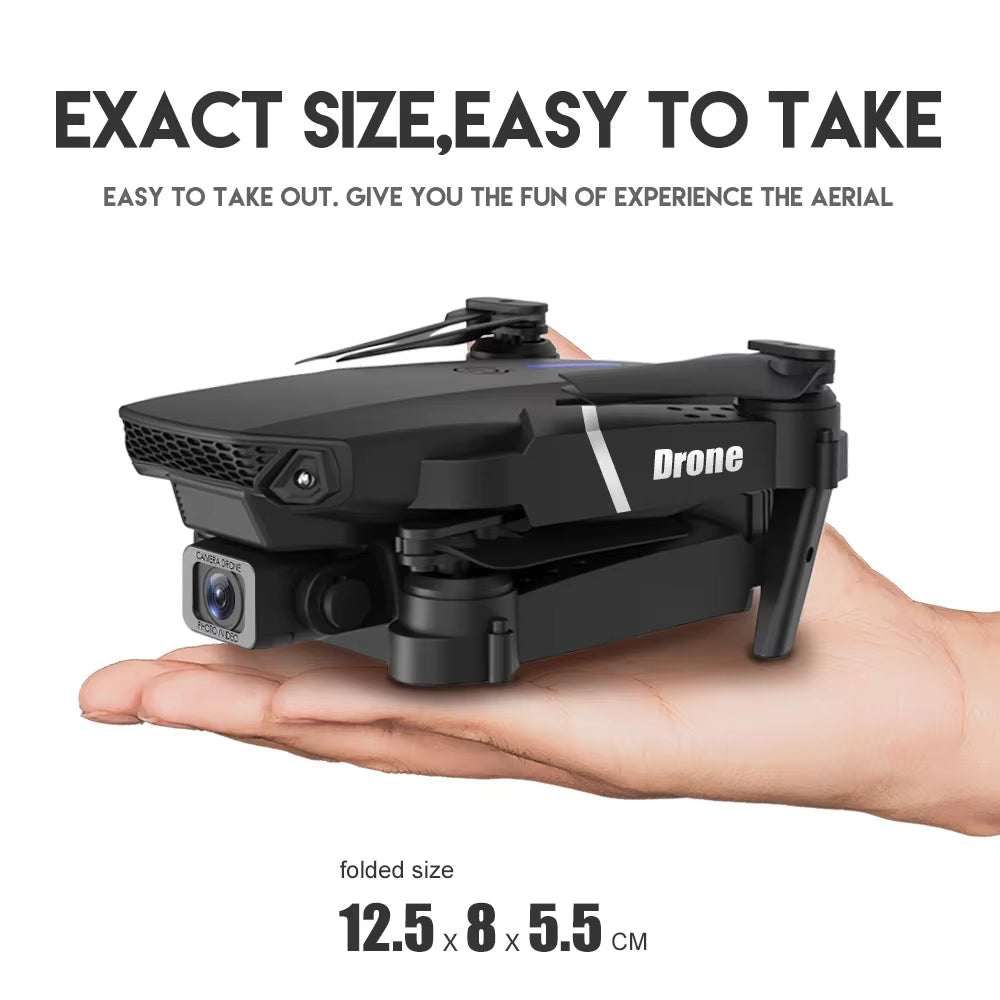 2025 E88 Pro Wifi FPV Drone - Single/Dual 4K/1080P Camera, Wide-Angle HD, Altitude Hold, Foldable Quadcopter RC Helicopter Toy