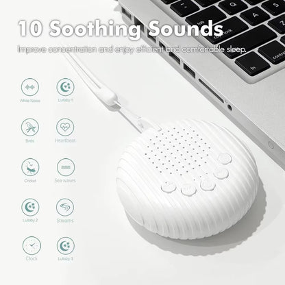 10 Songs White Noise Sound Machine Portable Baby Sleep Machine Soothing Sounds Volume Adjustable Built in Rechargeable Batteryq3