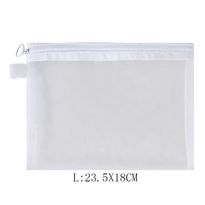 Fashion Small Large Black Organizer Toiletry and Makeup Pouch Transparent Mesh Zipper Cosmetic Bag Women Necessary Organizer