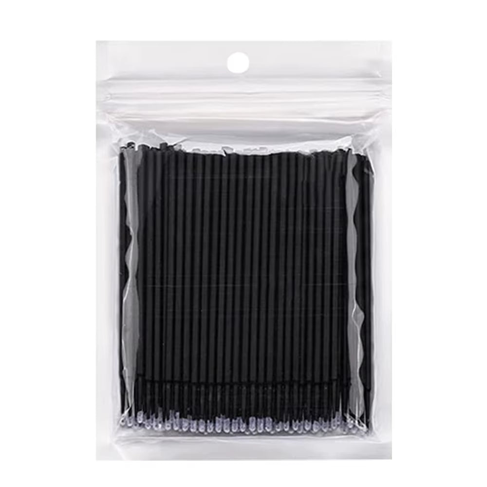 100Pcs Eyelash Cleaning Brushes Micro Cotton Swab Individual Removing Makeup Brush Eyelashes Microbrush Beauty Clean Tools