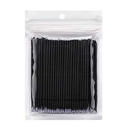 100Pcs Eyelash Cleaning Brushes Micro Cotton Swab Individual Removing Makeup Brush Eyelashes Microbrush Beauty Clean Tools