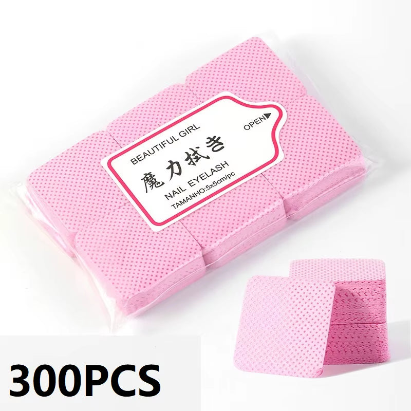 NEW 300PCS Lint Free Nail Wipes Nail Equipment Cotton Pads Lint-Free Napkins for Manicure Cotton for Fluffy Nails Nail Cleaner