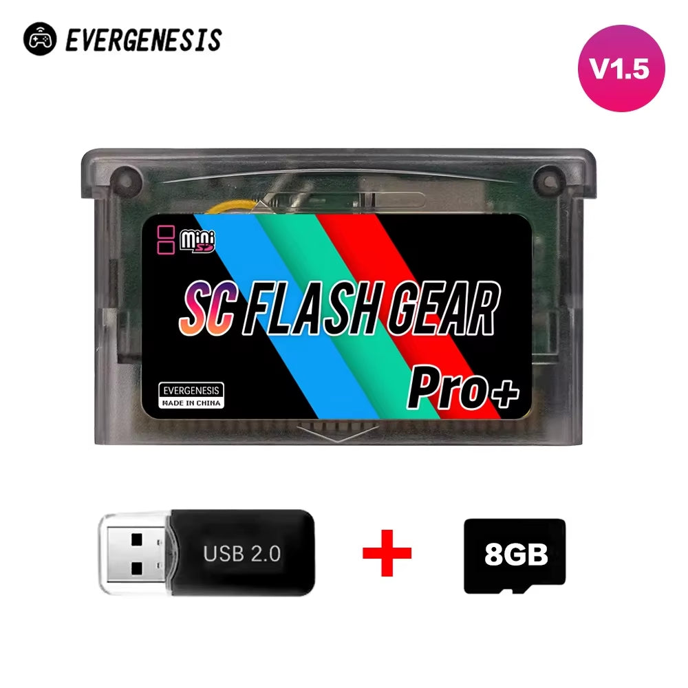 SCFW V1.5 Mini SC Card 1000+ in 1 Flash GBA Card for GBA GBC GB NES with Adapter with 8G TF Card Game Console Accessories