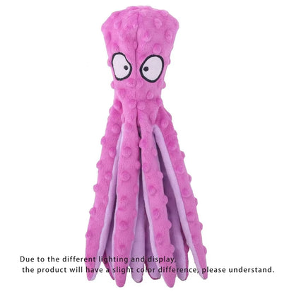 Dog Vocal Toys Octopus Non-Stuffed Soft Plush Toy Puppy Educational Teething Chew Toys Pet Supplies for Small Medium Dogs