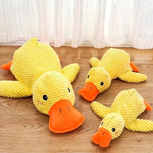 Dog Calming Duck, 2025 Yellow Duck Dog Toy, the Mellow Ducks Calming Pillow, Dogs Ducks Toy with Quacking Sound for Indoor Dogs