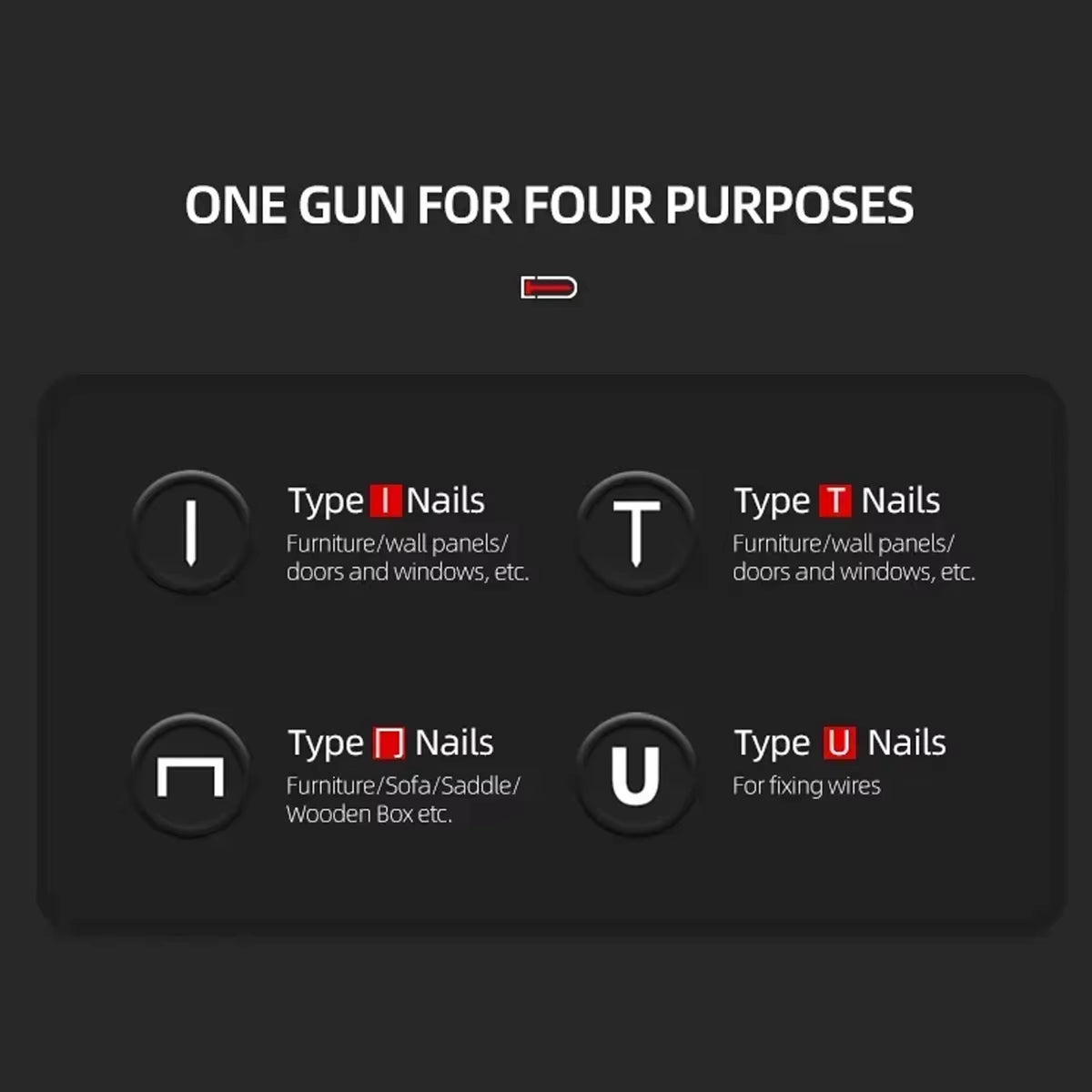 4 in 1 Nail Stapler with 4000 Staples Tool Kit Stapler for Wood Fabric Stapler Home Repair DIY Tool Kit