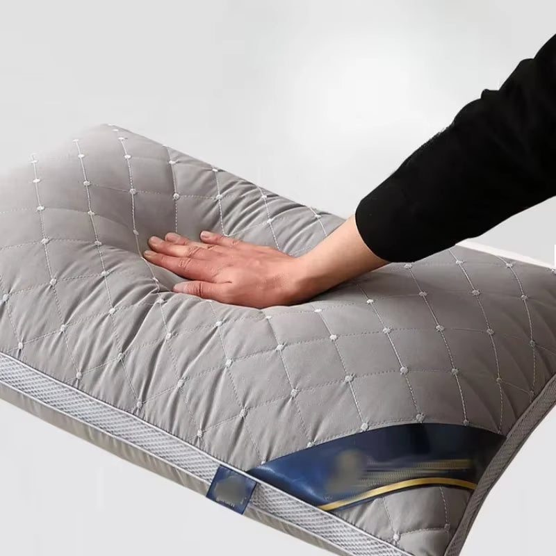 Orthopedic Pillow for Cervical Support & Sleep Aid High Resilience Non-Collapsing Core Student Single Pillow Home/Dorm/Hotel Use