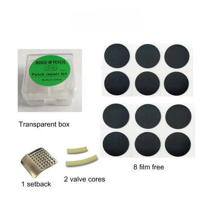 Bike Tire Repair Kit with Vulcanizing Glue & Patches - Bicycle Tube Puncture Set for Mountain/Road Cycling