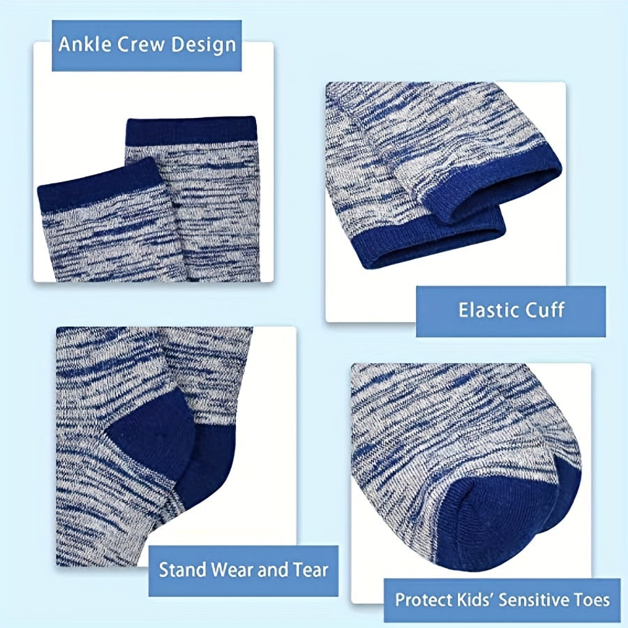 12 Pair Of Boy's Mid Crew Sport Socks, Sweat-absorbing Comfy Breathable Socks For Boy's Basketball Training, Running Outdoor Activitiess Beauty World Shop