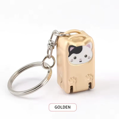 1Pc Exquisite Kitten Keychain Foldable Nail Clipper - Stainless Steel Rotary Toenail & Fingernail Manicure Trimmer