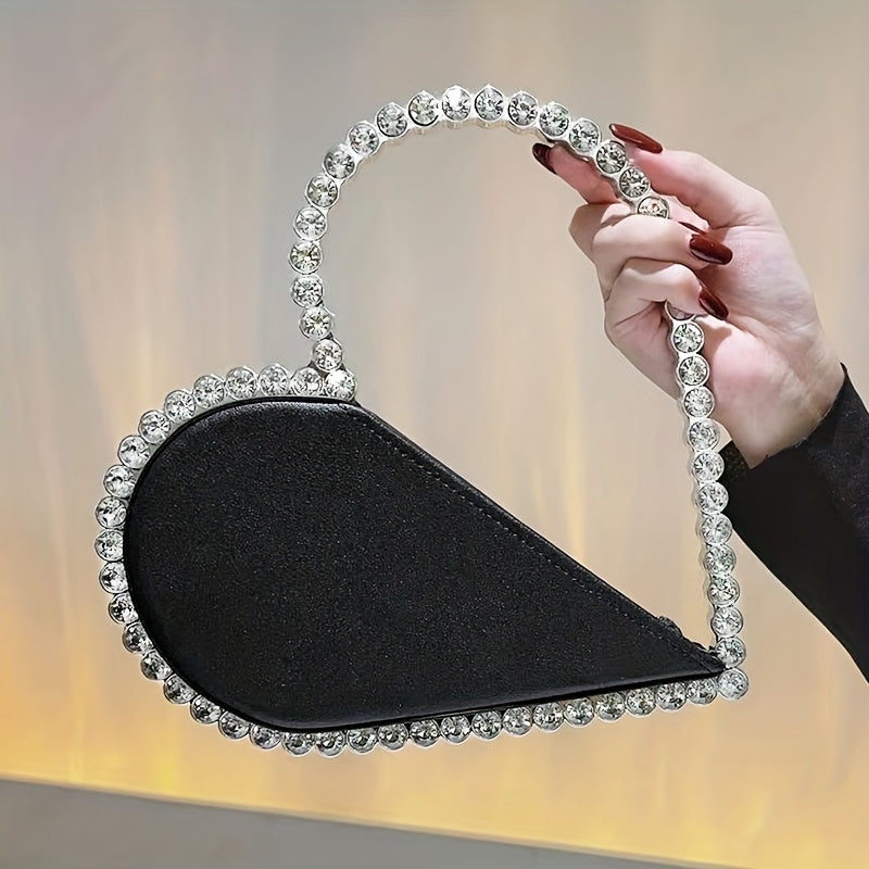 Mini Heart Shape Women's Elegant Evening Bag, Trendy Clutch Purse for Party Prom and Wedding Beauty Fashion