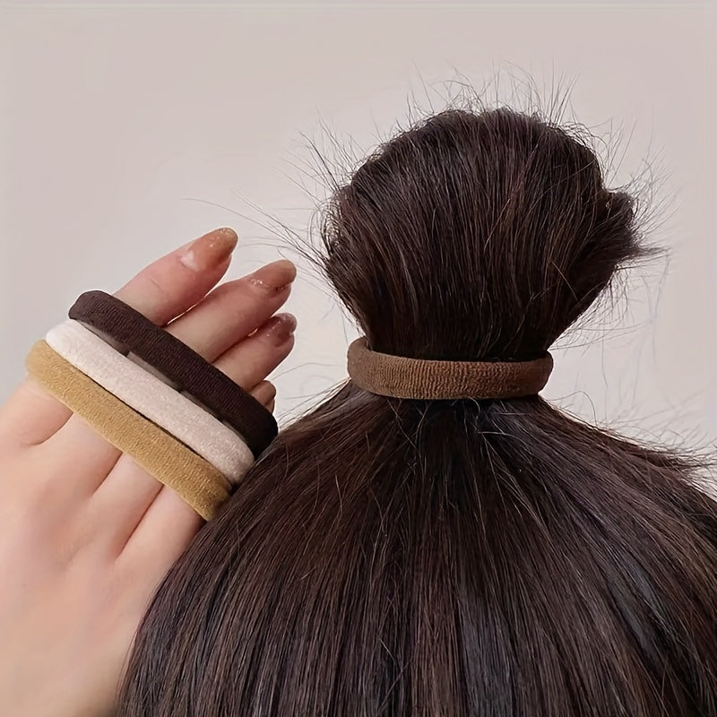 50pcs/100pcs Bulk Pack French-Style Thick Hair Ties for Women - High Elasticity Hair Loops, Thick Hair Friendly Hair Bands for Ponytails, Buns, Braids - Bulk Pack for Salon, Use, Parties (French Style Hair Bands) Beauty Fashion