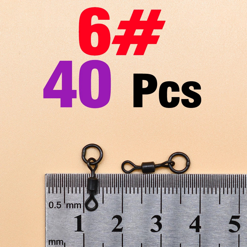 40Pcs Quick Change Flexi Ring Swivel Rig Making Terminal Tackle Carp Fishing Accessories