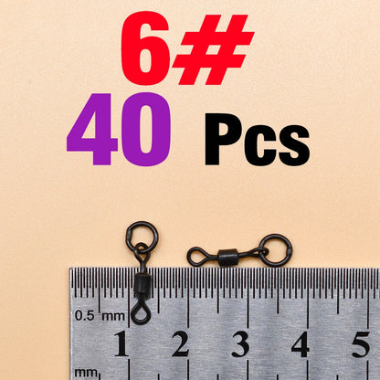 40Pcs Quick Change Flexi Ring Swivel Rig Making Terminal Tackle Carp Fishing Accessories