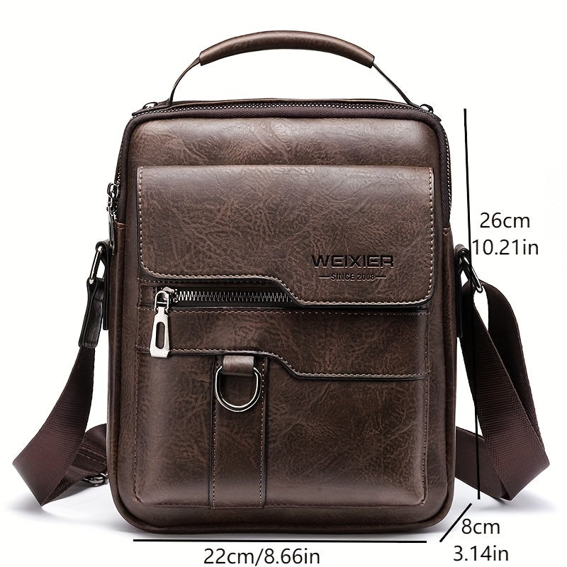 Fashionable High-End Vintage Shoulder Bag, Vertical Business Versatile Casual Crossbody Commuter Messenger Bag Beauty Fashion