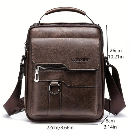 Fashionable High-End Vintage Shoulder Bag, Vertical Business Versatile Casual Crossbody Commuter Messenger Bag Beauty Fashion