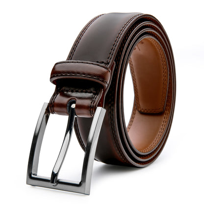 [Classic Men's Leather Belt] Classic & Fashion Men's Leather Belt | Single Prong Buckle for Jeans, Pants, Work & Business - Gift for Dad & Husband Beauty Fashion