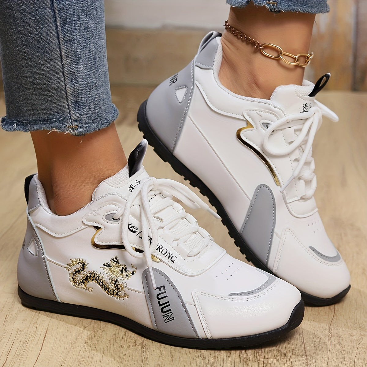 Comfortable Cartoon Trendy Style Women's Fashion Sneakers, Casual Low Top Sport Shoes