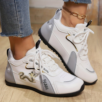 Comfortable Cartoon Trendy Style Women's Fashion Sneakers, Casual Low Top Sport Shoes