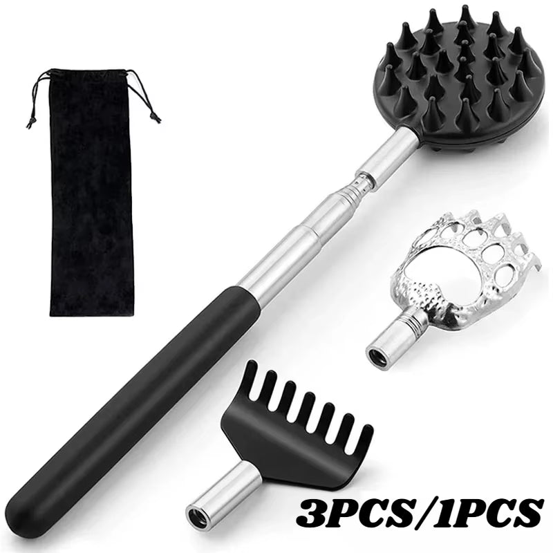 3/1Pcs Back Scratcher Telescopic Scratching Back Scratcher Massager Kit Scraper Extendable Telescoping Itch Massage Relaxation
