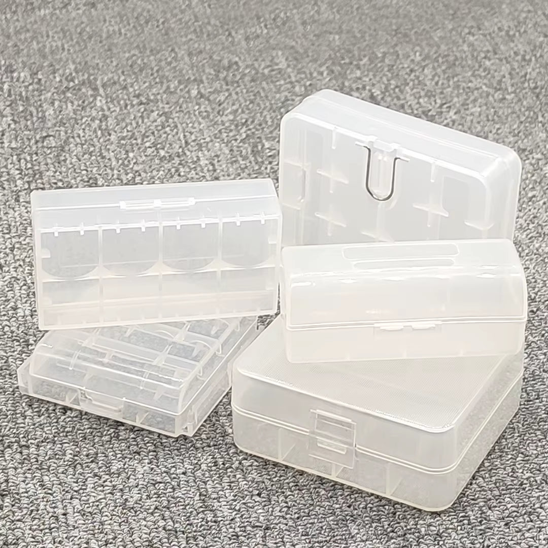 26650 18650 Battery Storage Box Hard Case Holder for 4 18650 4AA 4AAA Rechargeable Battery Power Bank Plastic Case Transparent