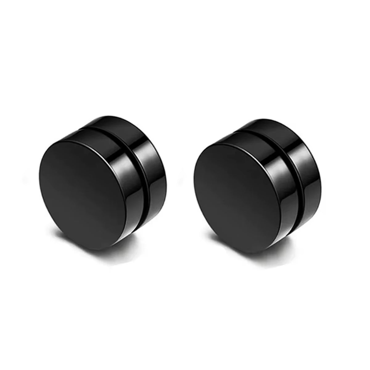 2Pcs Punk Mens Strong Magnet Magnetic Ear Stud Set,Non Piercing Cross Clip-On Earrings Suitable Gifting Boyfriend Lover Jewelry
