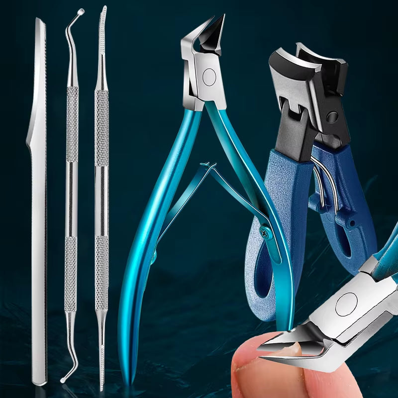 5Pcs/Set Nail Clippers Manicure Tool Set Cuticle Nippers and Cutter Kit Professional Ingrown Toe Nail Clippers Grooming Tools