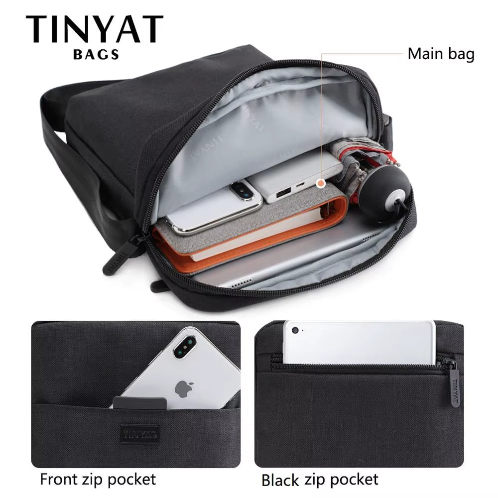 Men'S Bags Light Canvas Shoulder Bag for 7.9' Ipad Casual Crossbody Bags Waterproof Business Shoulder Bag for Men 0.13Kg