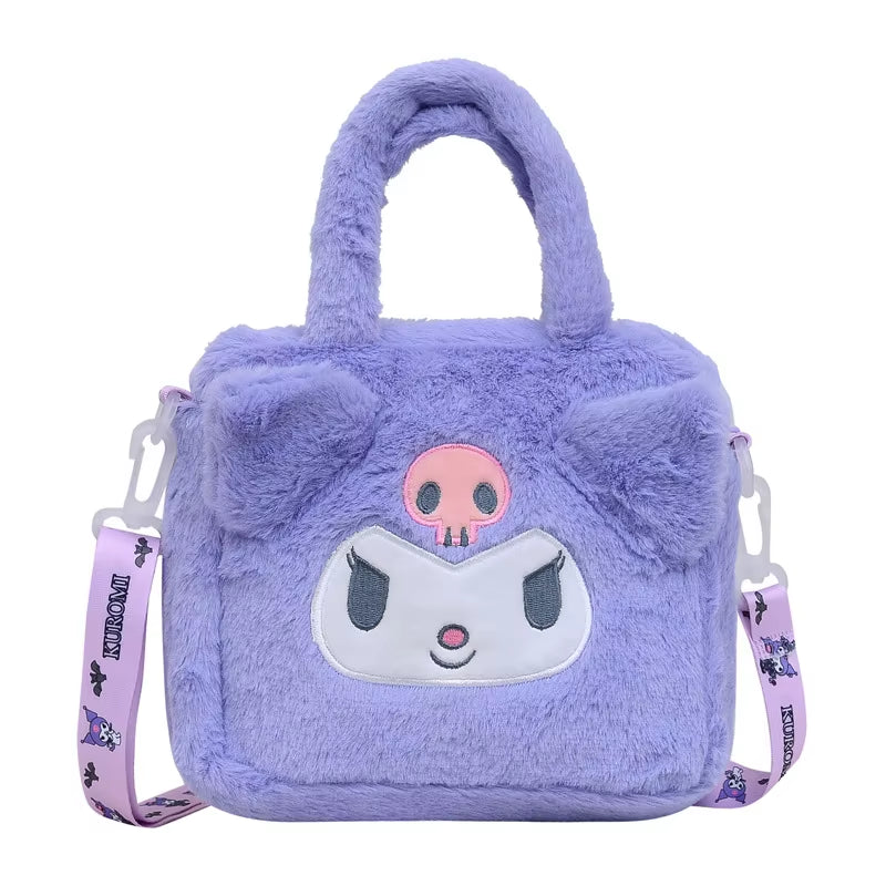 1Pc Sanrio Bag Kawaii Kuromi Cinnamoroll My Melody Cartoon Anime Plush Handbag Cosmetic Bag Travel Storage Bag Women Girl Gifts