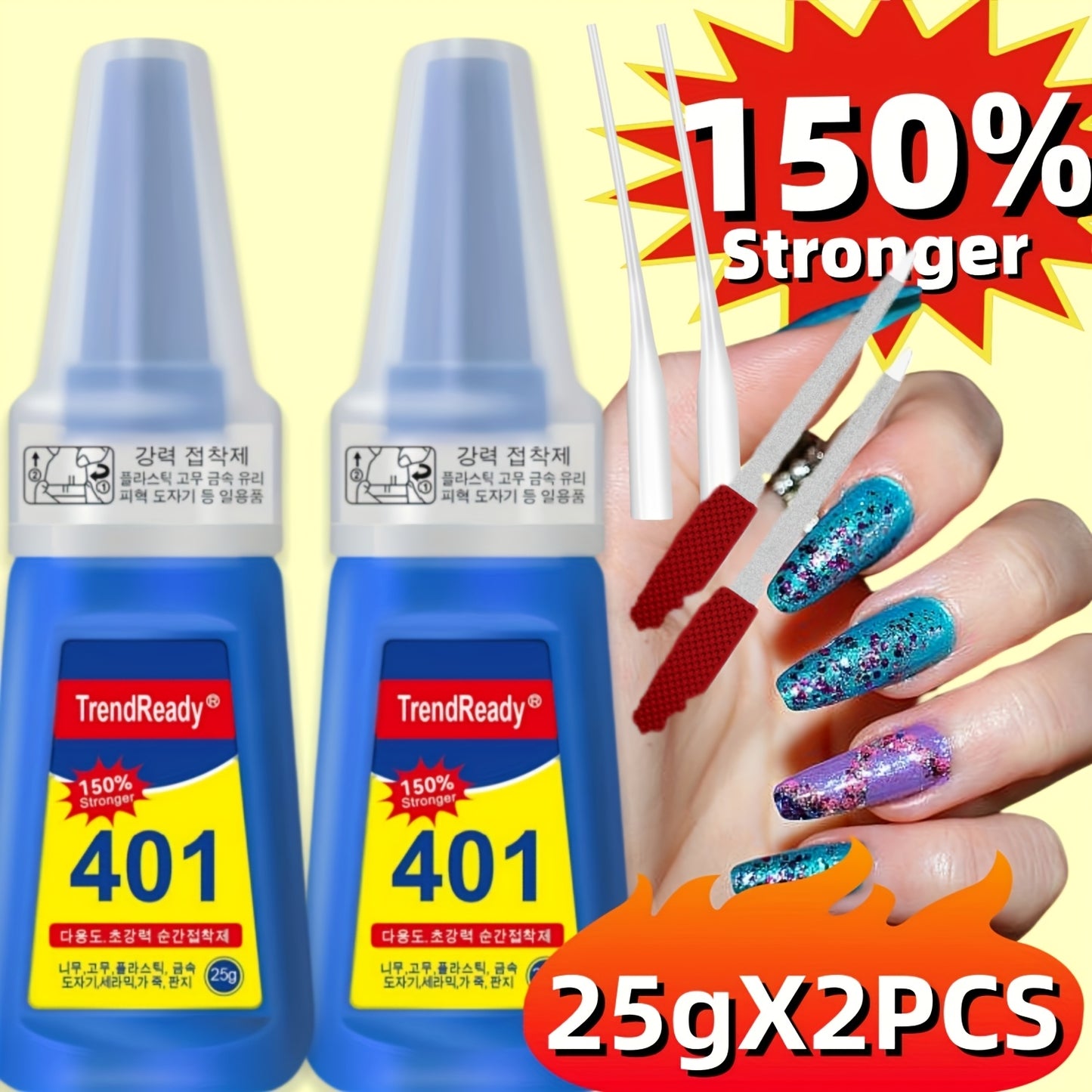 TrendReady 25g Nail Glue - Extreme Hold For Fake Nails & Tips, 30+ Days Wear, Smudge Proof, Salon Quality Kit Beauty World Shop