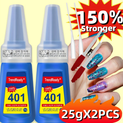 TrendReady 25g Nail Glue - Extreme Hold For Fake Nails & Tips, 30+ Days Wear, Smudge Proof, Salon Quality Kit Beauty World Shop