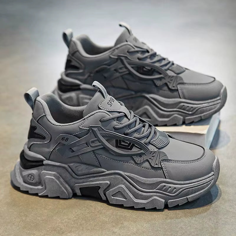 Men Thick Soled Casual Shoes Lace up Comfortle Breathle Suitle Outdoor Sports Running Shoes in All Seasons﻿