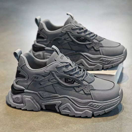 Men Thick Soled Casual Shoes Lace up Comfortle Breathle Suitle Outdoor Sports Running Shoes in All Seasons﻿