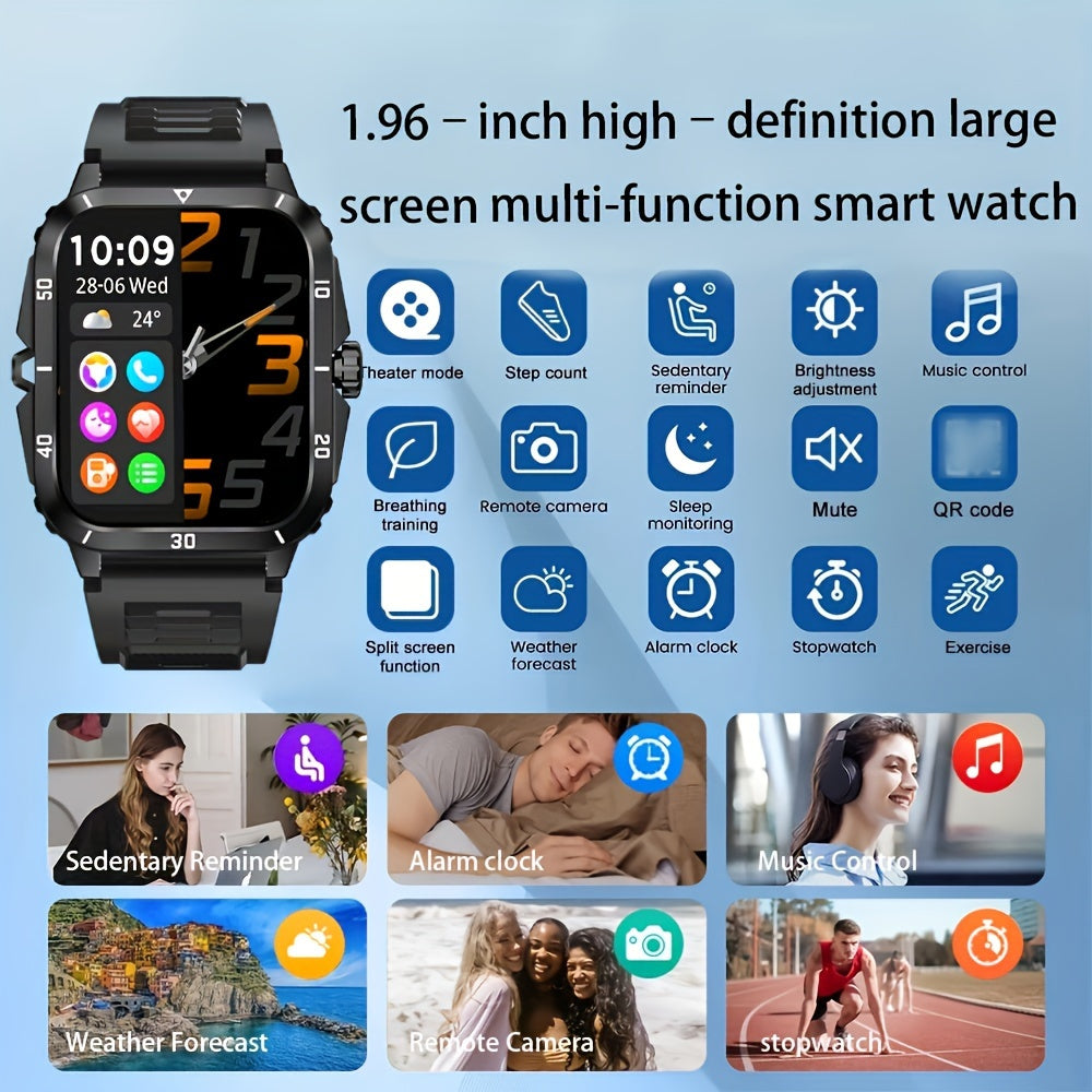 1pc Smart Watch, 1.96" HD Screen Voice Calling 430mHA Large Battery Watch, 100+Sport Mode Smart Bracelet, 3ATM Swimming Waterproof Smart Watch For Android And IPhone, Best Gifts Beauty World Shop