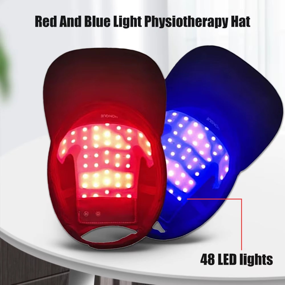 LED Red Light Therapy Hat for Hair Growth 48 Bead Lights anti Hair Loss LED Machine 650Nm 470Nm 850Nm Light Device Helmet Cap