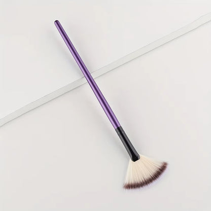 1Pc Fan Shaped Highlight Brush Contour Brush Blending Highlighter Makeup Brush Face Loose Powder Brush Cosmetic Beauty Tools