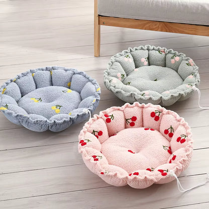New Cloud Velvet Cat Nest Petal Nest Dual Purpose Adjustable Pumpkin Nest Warm Plush Pet Nest Cat Bed Dog Nest High Quality