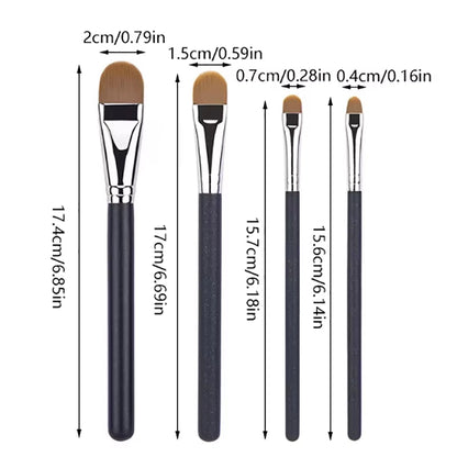 Flat round Ultra-Thin Foundation Concealer Makeup Brush Professional Contour Liquid Cream Concealer Make-Up Tool 4 Types Sizes