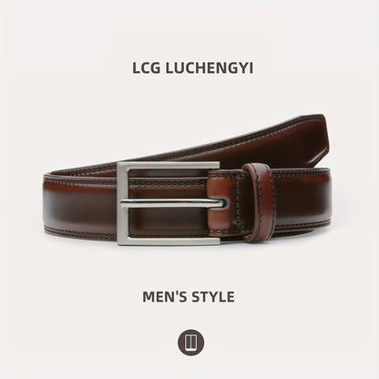[Classic Men's Leather Belt] Classic & Fashion Men's Leather Belt | Single Prong Buckle for Jeans, Pants, Work & Business - Gift for Dad & Husband Beauty Fashion