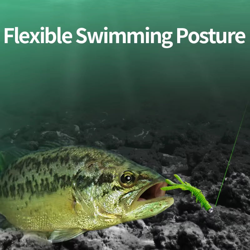 Floating Soft Shrimp Fishing Bait NED Rig Wobblers Shrimp Swim Lure Jig Salt Silicone Swimbait with Fish Attractant