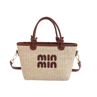 New Summer Bohemian Straw Beach Bag for Women Designer Shoulder Bag Cute Purse and Handbags Embroidered Female Crossbody Bags