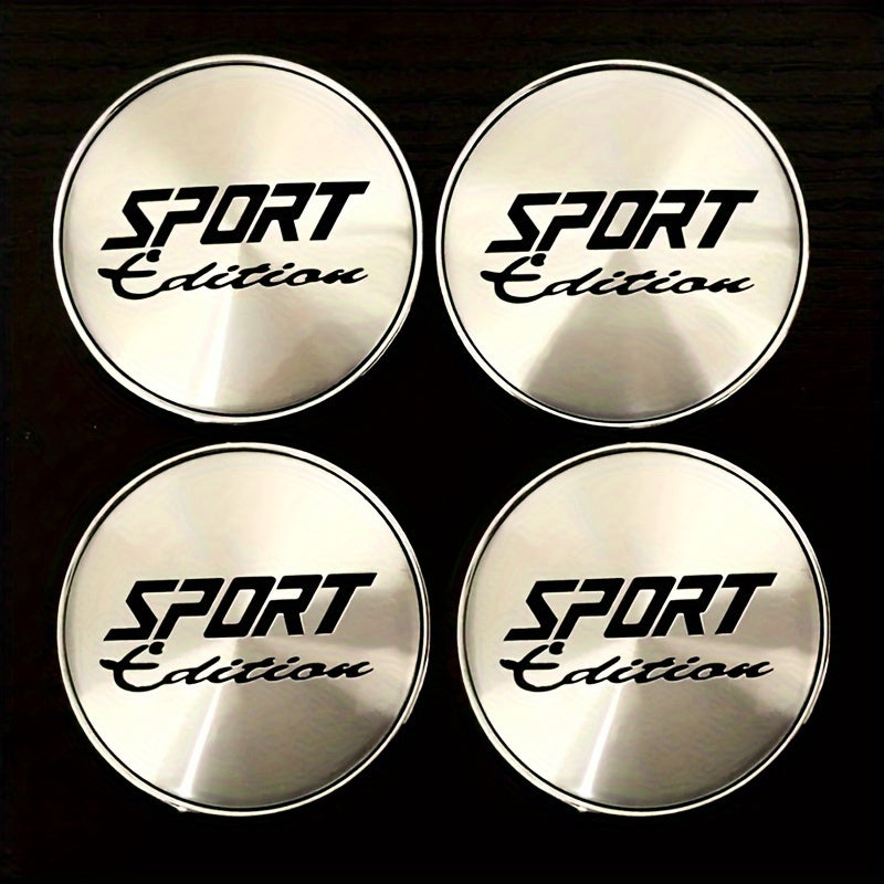 Set of 4 Sport Edition Wheel Center Hub Cap Emblem Stickers, 60Mm / 2.36 Inch Car Accessories for Vehicles Like Cars, Motorcycles, Trucks, And Suvs