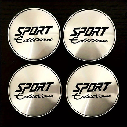 Set of 4 Sport Edition Wheel Center Hub Cap Emblem Stickers, 60Mm / 2.36 Inch Car Accessories for Vehicles Like Cars, Motorcycles, Trucks, And Suvs