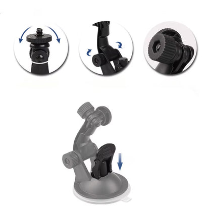 Suction Cup Camera Car Mount with Tripod Adapter Phone Holder for  Hero 13 12 11 10 9 8 DJI Osmo 360 Action 5 Pro 3 4 Insta