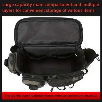1pc Heavy-Duty Fishing Backpack Tackle Sling Bag with Rod Holder & Multi-Compartment - Lightweight Breathable Mesh Back, Durable Nylon/, Padded Shoulder Straps for Freshwater/Saltwater Fishing Gear, Camping & Outdoor (Ideal G Beauty Fashion